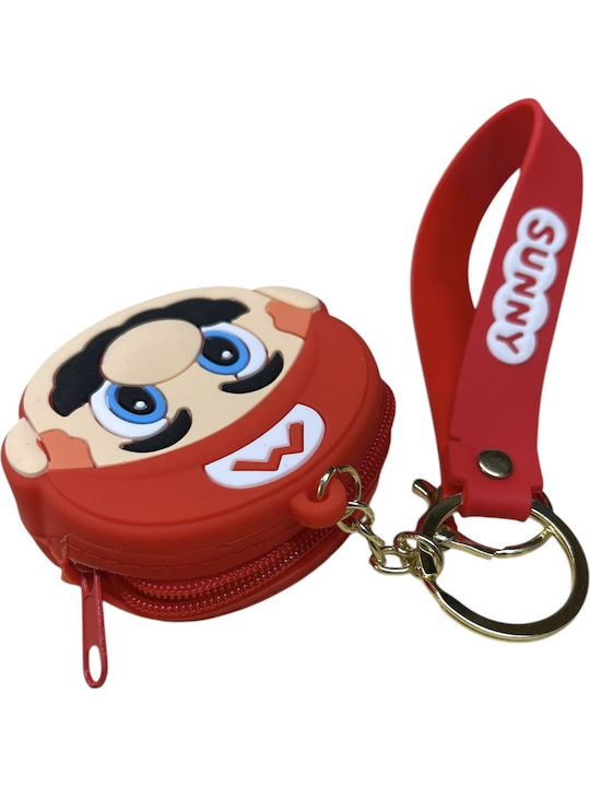 Παιδικό Pvc Πορτοφόλι Mario Bros Κόκκινο Φερμουάρ 7εκ