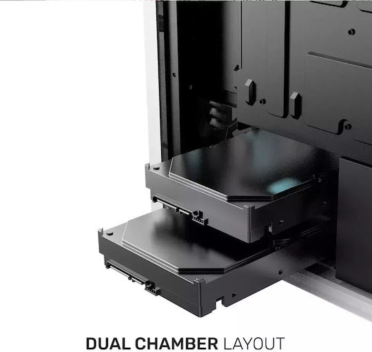 Armaggeddon Tritron 2 Gaming Midi Tower Κουτί Υπολογιστή με Πλαϊνό Παράθυρο και RGB Φωτισμό Λευκό