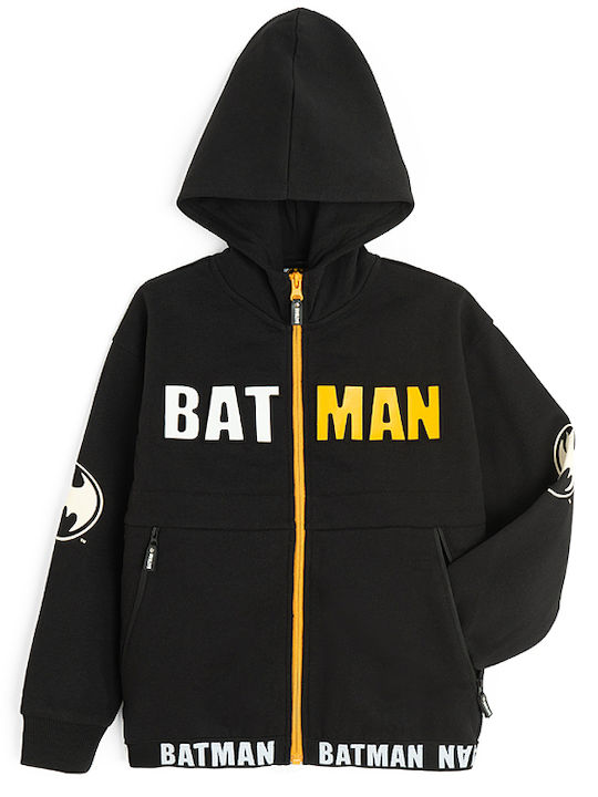 Kids Cardigan Sweatshirt with Hood Black