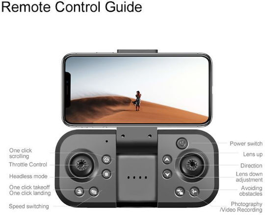 XLURC Xlurc Lc50 Foldable Drone Mini 2.4 GHz with 480p Camera and Controller