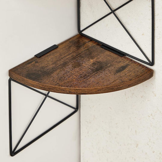 Raft Colțar Rustic Maro și Negru 20x20x128cm