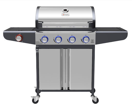Campfire Gasgrill Rost 63cmx40cmcm mit 4 cm 3.2kW und Seitenbrenner