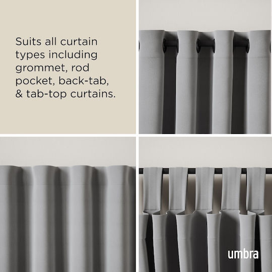 Umbra Ausziehbare Metallische Vorhangstange Twilight Double Doppel mit Stange Φ19mm 76-213cm Metallisch