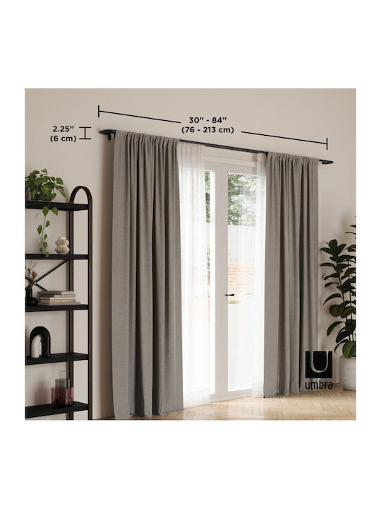 Umbra Extendable Metallic Curtain Pole Twilight Double Double with Rod Φ19mm 76-213cm Metallic