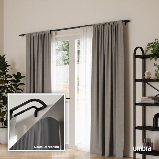 Umbra Ausziehbare Metallische Vorhangstange Twilight Double Doppel mit Stange Φ19mm 76-213cm Metallisch
