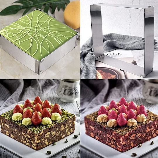 Adjustable Metal Mold Pufo Cake Cake Pastries Silver