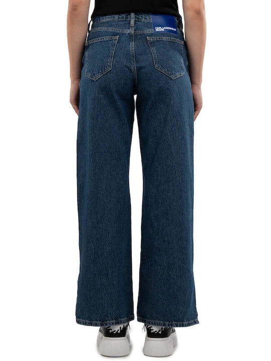 Karl Lagerfeld High Waist Women's Jean Trousers in Relaxed Fit Denim