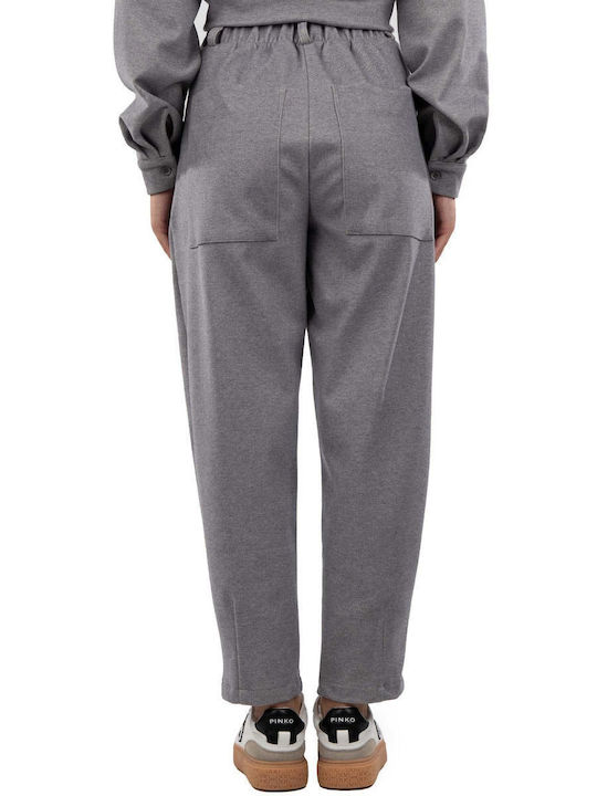 Moutaki Women's High-waisted Fabric Trousers Gray