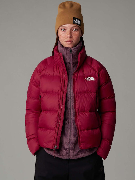 Women's for Hiking Short Puffer Jacket for Winter Burgundy