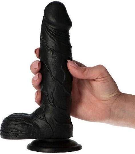 Toyz4lovers Ρεαλιστικό Dildo με Όρχεις και Βεντούζα Μαύρο 21.5cm