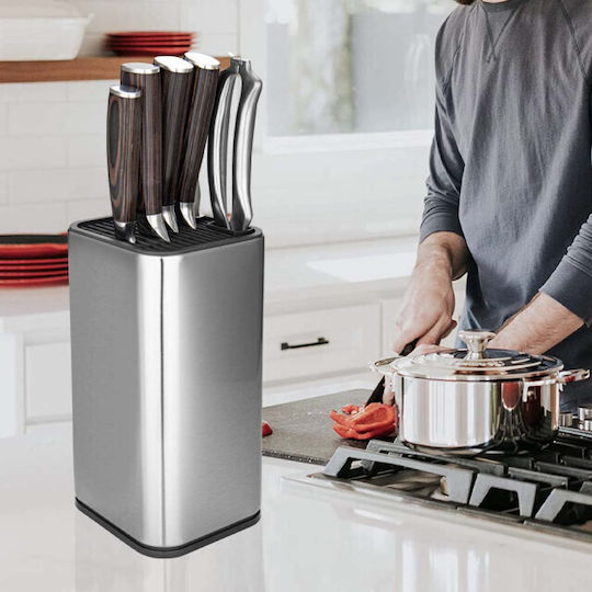 Metallic Support Pufo Kitchen Knives 23 X 10 Cm Silver