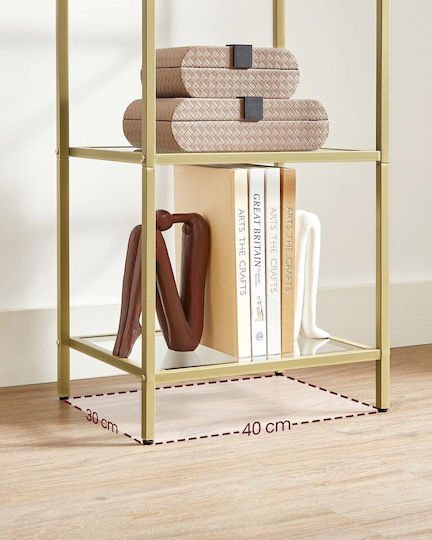 Bibliotecă Aur 40x30x124cm