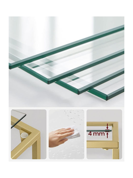 Bookcase Gold 40x30x124cm