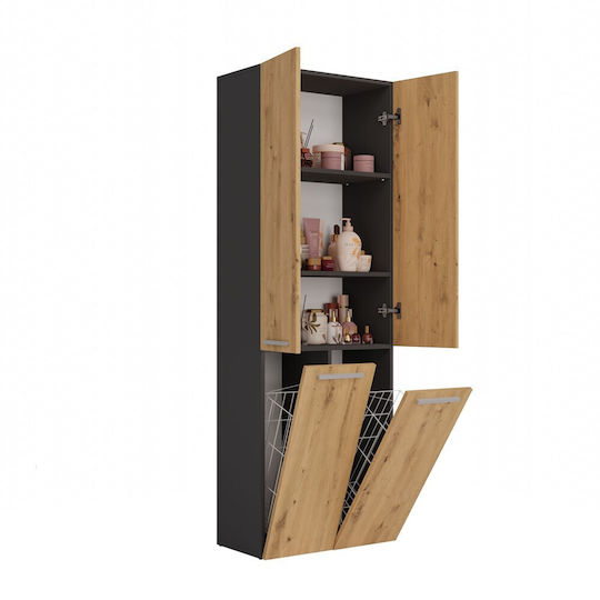 Badezimmerschrank B60xT30xH174cm Eiche
