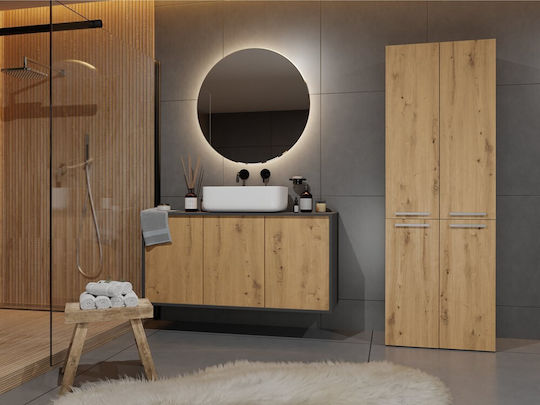 Badezimmerschrank B60xT30xH174cm Eiche