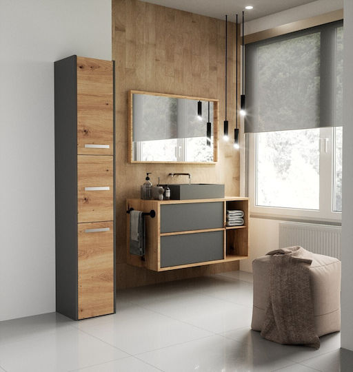 Cabinet de baie L30xA30xÎ170cm Stejar