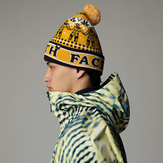 Pom Pom Beanie Unisex Căciulă Tricotat în culoarea Galben
