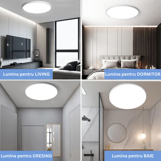 Round LED Panel 38W with Warm White Light 3000K