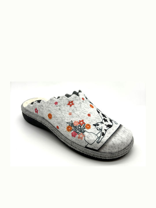 Naturelle Cat Stretch Anatomical Slippers Gray