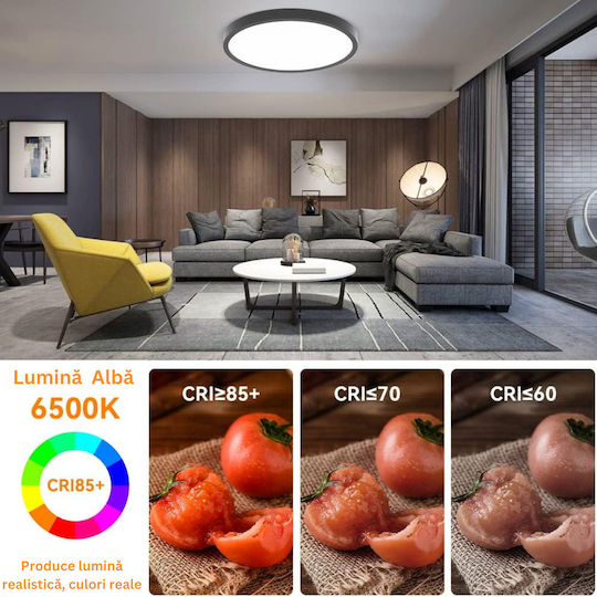 Στρογγυλό LED Panel 38W με Θερμό Λευκό Φως 3000K