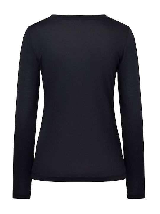 Women's Long Sleeve Black Top