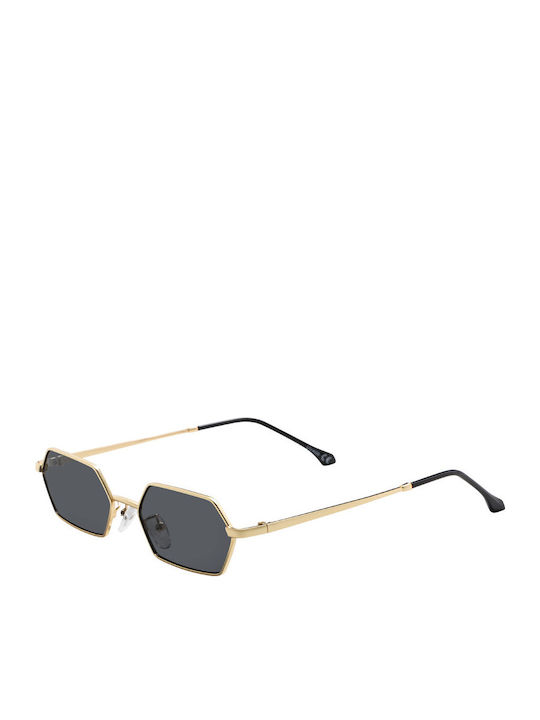Amalfi Unisex Sunglasses With Gold Metallic Frame And Gray Lens SM-7119-1