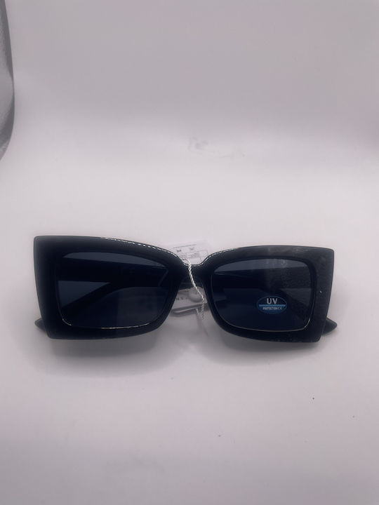 VinSent Women's Sunglasses with Navy Blue Plastic Frame and Blue Lens 2024698158537