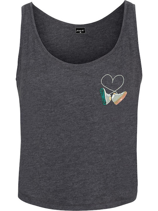 Bluza Damă Bumbac Fără Mâneci Charcoal