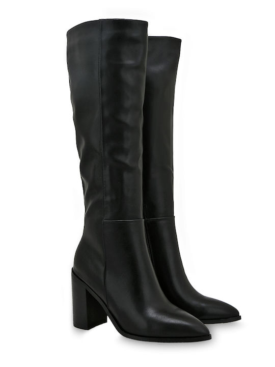 Exe Synthetic Leather High Heel Women's Boots Black