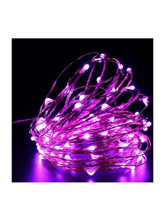 50 Lights LED 5m. Pink Battery in String 1pcs 50 Lights LED 5m. Pink Battery in String 1pcs