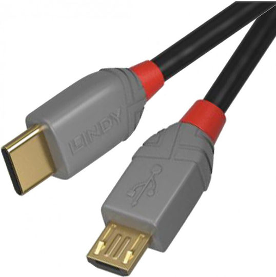 Lindy USB 2.0 Cable USB-C male - micro USB-A Black 1m (36891)