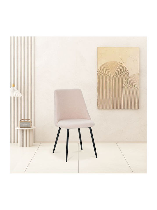 Giselle Dining Room Fabric Chair Beige 51x52x82cm