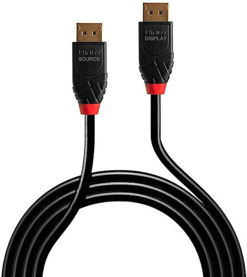Lindy Cable DisplayPort male - DisplayPort male 5m Μαύρο (41167)