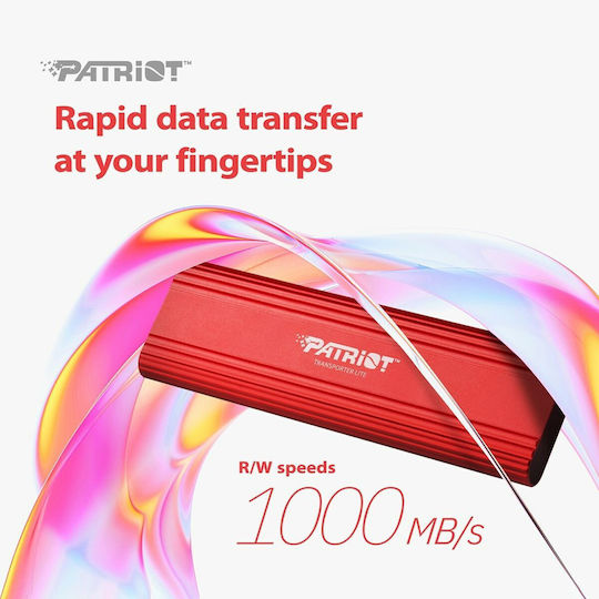 Patriot Transporter Lite USB-C / USB 3.2 / USB 2.0 Εξωτερικός SSD 2.0TB 2.5" Κόκκινο