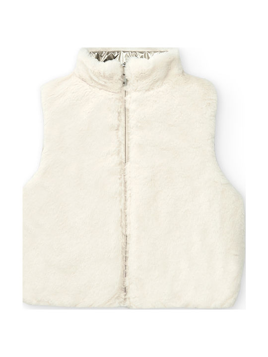 Kids' Casual Jacket Sleeveless Short Double Sided Silver