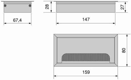 Emuca Desk Grommet Silver 5010062 1 Piece