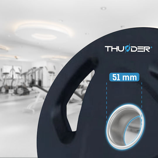 Thunder OLYMPIC-PLATE Set of Plates Olympic Type Metal 1 x 15kg Φ50mm with Handles