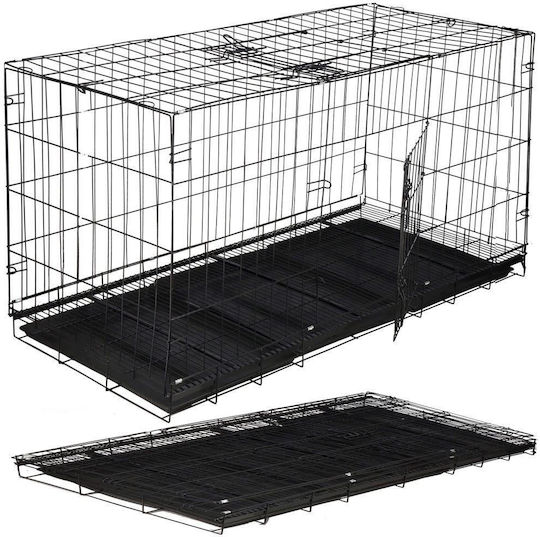 Hunde-Drahtkäfig XXGroß mit 2 Türen Schwarz 130x70x61cm