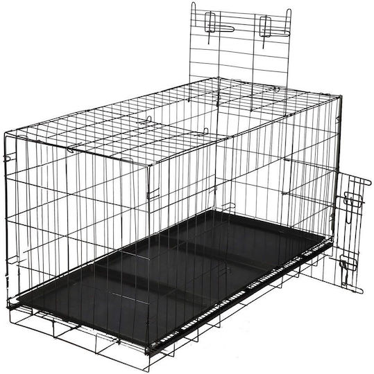 Hunde-Drahtkäfig XXGroß mit 2 Türen Schwarz 130x70x61cm