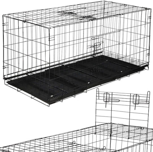 Hunde-Drahtkäfig XXGroß mit 2 Türen Schwarz 130x70x61cm