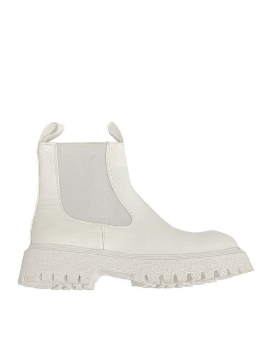 Damen Chelsea Stiefeletten Weiß