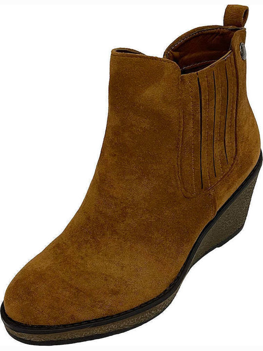 Suede Γυναικεία Μποτάκια με Πλατφόρμα Ταμπά