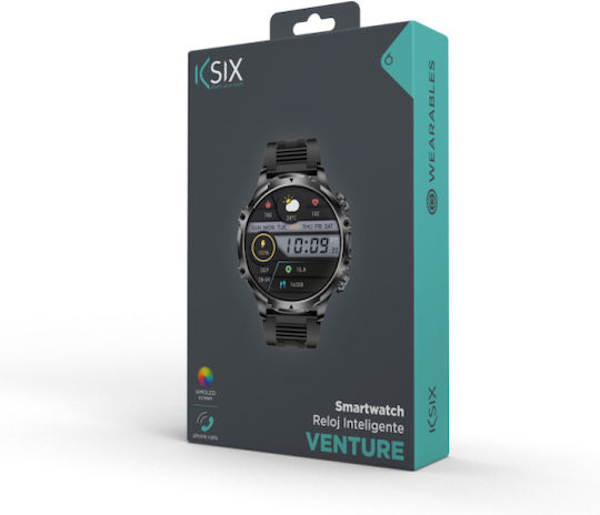 Ksix Venture 54mm Smartwatch with Heart Rate Monitor (Black)