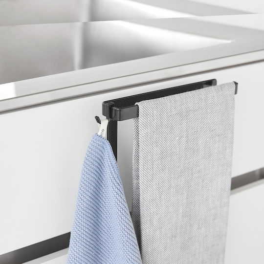 Yamazaki Single Wall-Mounted Bathroom Rail Black