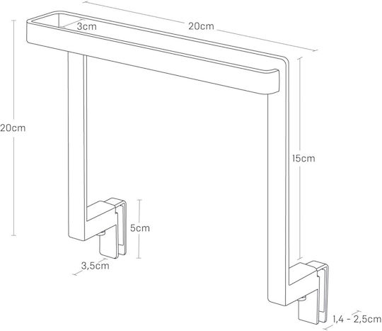 Yamazaki Single Wall-Mounted Bathroom Rail Black