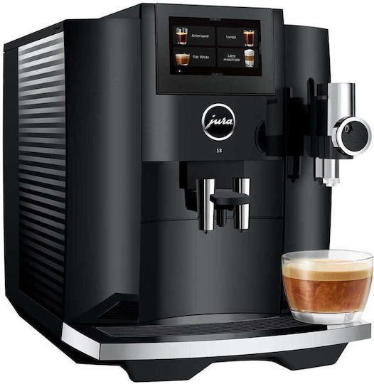 Jura S8 Автоматична Еспресо Кафемашина 1450W Налягане 15bar с Мелачка и Wi-Fi Пиано Черна