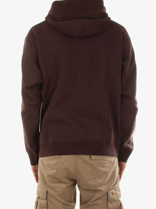 Obey Established Works Eyes Sweatshirt Fleece with Hood Java Brown