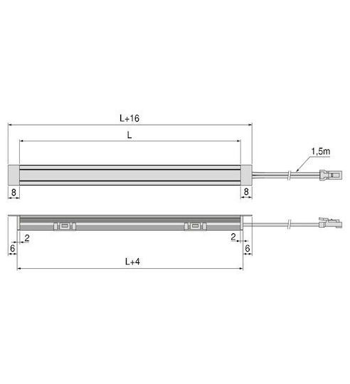 Emuca Pyxis Walled Aluminum Profile for LED Strip