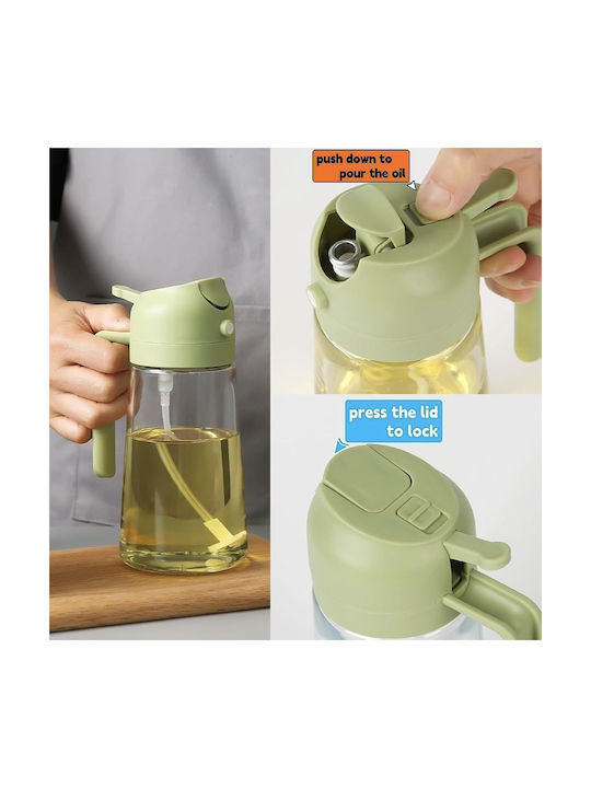 Glass Spray Bottle Oil Vinegar 420 Ml Green