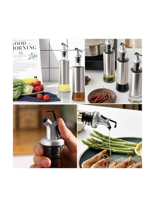 Pufo Taste Glasspender-Set Öl Essig 300 ml Silber